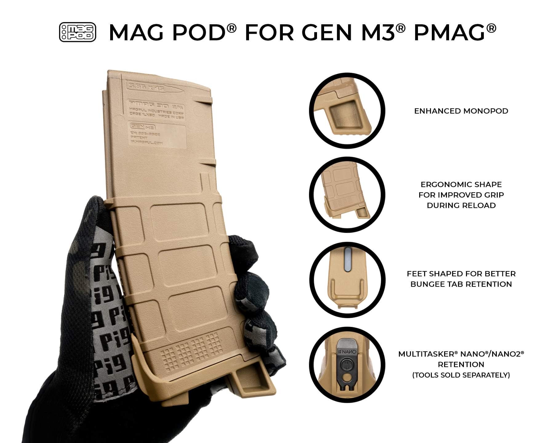 עקב למחסנית מאגפול Mag-Pod (3-Pack) – תמונה 3